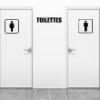 Wall decals for doors - Wall decal door Man woman toilet - ambiance-sticker.com