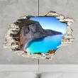 Wall decals design - Wall decal Beach, cliff, blue sea - ambiance-sticker.com