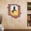 Wall decals landscape - Wall decal Horse in brick frame - ambiance-sticker.com