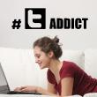 Wall decals design - Wall decal Twitter addict - ambiance-sticker.com