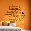 Love  wall decals - Wall decal Wonderful life in the world - ambiance-sticker.com