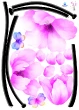 Pink flowers and butterflies sticker - ambiance-sticker.com
