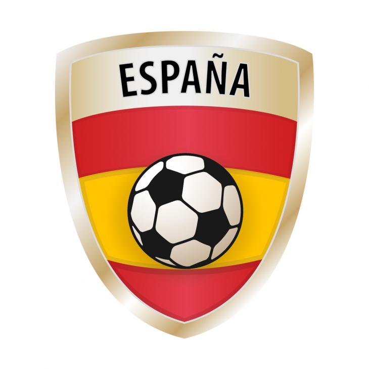 Car Stickers and Decals - Sticker Flag with football, Spain - ambiance-sticker.com