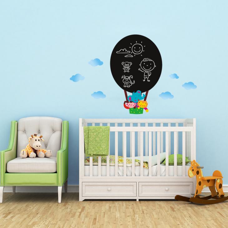 Wall decals Chalckboards & Whiteboards - Wall decal Hot-air balloon chalkboard - ambiance-sticker.com
