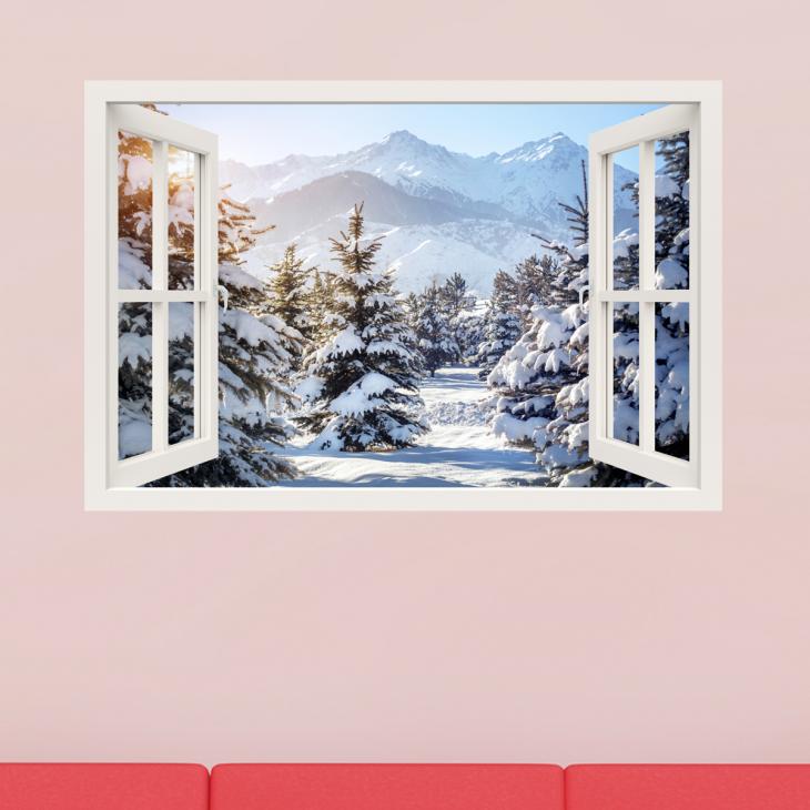 Wall decals landscape - Wall decal Sunny winter at mountains - ambiance-sticker.com
