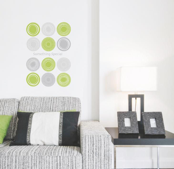 Wall decals design - Modern green Circles Polka Dots wall decals - ambiance-sticker.com