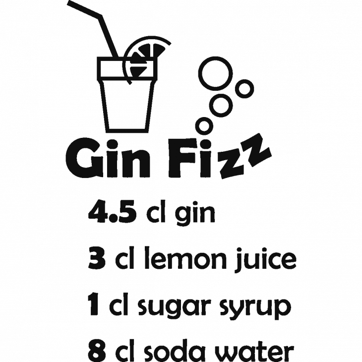 Wall decals for the kitchen - Wall decal Gin fizz cocktail - ambiance-sticker.com