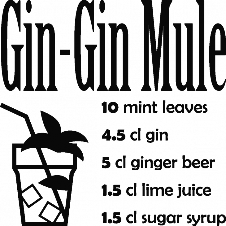 Wall decals for the kitchen - Wall decal cocktail Gin-gin mule - ambiance-sticker.com