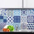 Vinilos azulejos - 15 adhesivos azulejos vintage Azul de Azure - ambiance-sticker.com