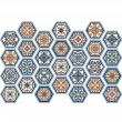 Vinilos baldosas de cemento hexagonal - Vinilo azulejos hexagonales madera patinada azul-verde - ambiance-sticker.com