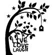 Sticker Arbre live love laugh - ambiance-sticker.com