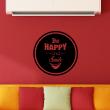 Stickers muraux citations - Sticker Be happy and smile - ambiance-sticker.com