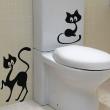 Stickers muraux pour WC - Sticker mural Chats minces - ambiance-sticker.com
