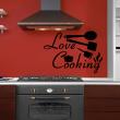 Stickers muraux pour la cuisine - Sticker citation cuisine Love cooking&#8203; - ambiance-sticker.com