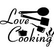 Stickers muraux pour la cuisine - Sticker citation cuisine Love cooking - ambiance-sticker.com