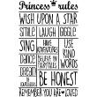 Stickers muraux citations - Sticker citation Princess rules - ambiance-sticker.com