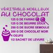 Stickers muraux pour la cuisine - Sticker citation recette Véritable moelleux au chocolat&#8203; - ambiance-sticker.com
