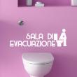 Stickers muraux pour WC - Sticker citation Sala di Evacuazione - ambiance-sticker.com