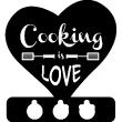 Sticker Cooking love - Stickers muraux pour la cuisine - ambiance-sticker.com