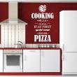 Sticker Cooking rule if at first you don't succed order pizza - Stickers muraux pour la cuisine - ambiance-sticker.com