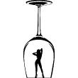 Stickers de silhouettes et personnages - Sticker dame en verre de vin 1 - ambiance-sticker.com