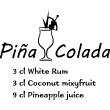 Stickers muraux pour la cuisine - Sticker décoratif cocktail Pina Colada - ambiance-sticker.com