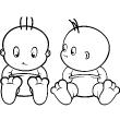Stickers  pour les bébés - Sticker Design jumeaux - ambiance-sticker.com