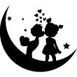 Stickers de silhouettes et personnages - Sticker Enfants amoureux sur la lune - ambiance-sticker.com