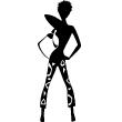 Stickers de silhouettes et personnages - Sticker Femme avec un pantalon imprimé - ambiance-sticker.com