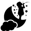 Stickers de silhouettes et personnages - Sticker Fillette dans le ciel - ambiance-sticker.com