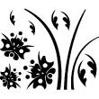 Stickers muraux fleurs - Sticker Silhouette fleurs aux longues tiges - ambiance-sticker.com