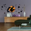 Stickers muraux pour les enfants - Sticker halloween sorcière volante - ambiance-sticker.com