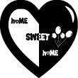 Stickers muraux design - Sticker mural Home sweet home ballons et coeur - ambiance-sticker.com
