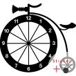 Stickers muraux horloges rétro vélo - ambiance-sticker.com