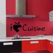 Sticker I love cuisine - Stickers muraux pour la cuisine - ambiance-sticker.com