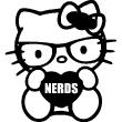 Stickers muraux pour les enfants - Sticker Kitty nerd - ambiance-sticker.com