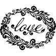 Stickers muraux amour et coeurs - Sticker L'amour sous la couronne de gui - ambiance-sticker.com