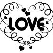Stickers muraux amour et coeurs - Sticker Love dans les nuages - ambiance-sticker.com