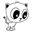 Stickers muraux pour les enfants - Sticker Manga chaton - ambiance-sticker.com