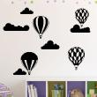 Stickers muraux pour les enfants - Sticker nuages et les 4 montgolfière - ambiance-sticker.com