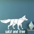 Stickers muraux Animaux - Sticker origami wild and free loup - ambiance-sticker.com