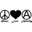 Stickers muraux Amour - Sticker mural Peace Love Anarchy - ambiance-sticker.com