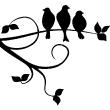 Stickers muraux Animaux - Sticker Pigeons sur une branche - ambiance-sticker.com