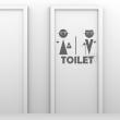 Sticker muraux pour portes - Sticker Indication toilette homme et femme - ambiance-sticker.com