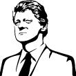 Stickers de silhouettes et personnages - Sticker Portrait Bill Clinton - ambiance-sticker.com