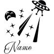Stickers muraux prénom - Sticker Sticker prénom personnalisé Vaisseau spatial extraterrestre - ambiance-sticker.com