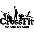 Sticker sport Crossfit, no pain no gain - ambiance-sticker.com