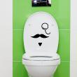 Stickers muraux pour WC - Sticker wc Moustache et loupe - ambiance-sticker.com