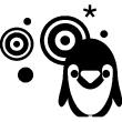 Sticker mural pour chambres d'enfants : petit pingouin rêveur - ambiance-sticker.com