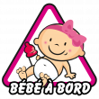 Stickers Bébé à bord - Sticker bébé à bord fille - ambiance-sticker.com